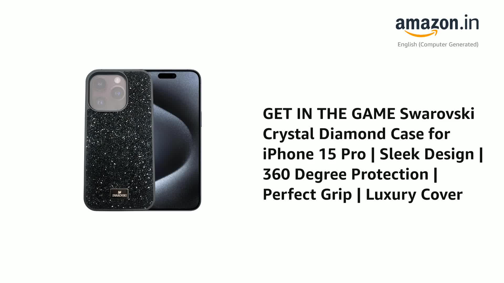 GET IN THE GAME Swarovski Crystal Diamond Case for iPhone 15 Pro
