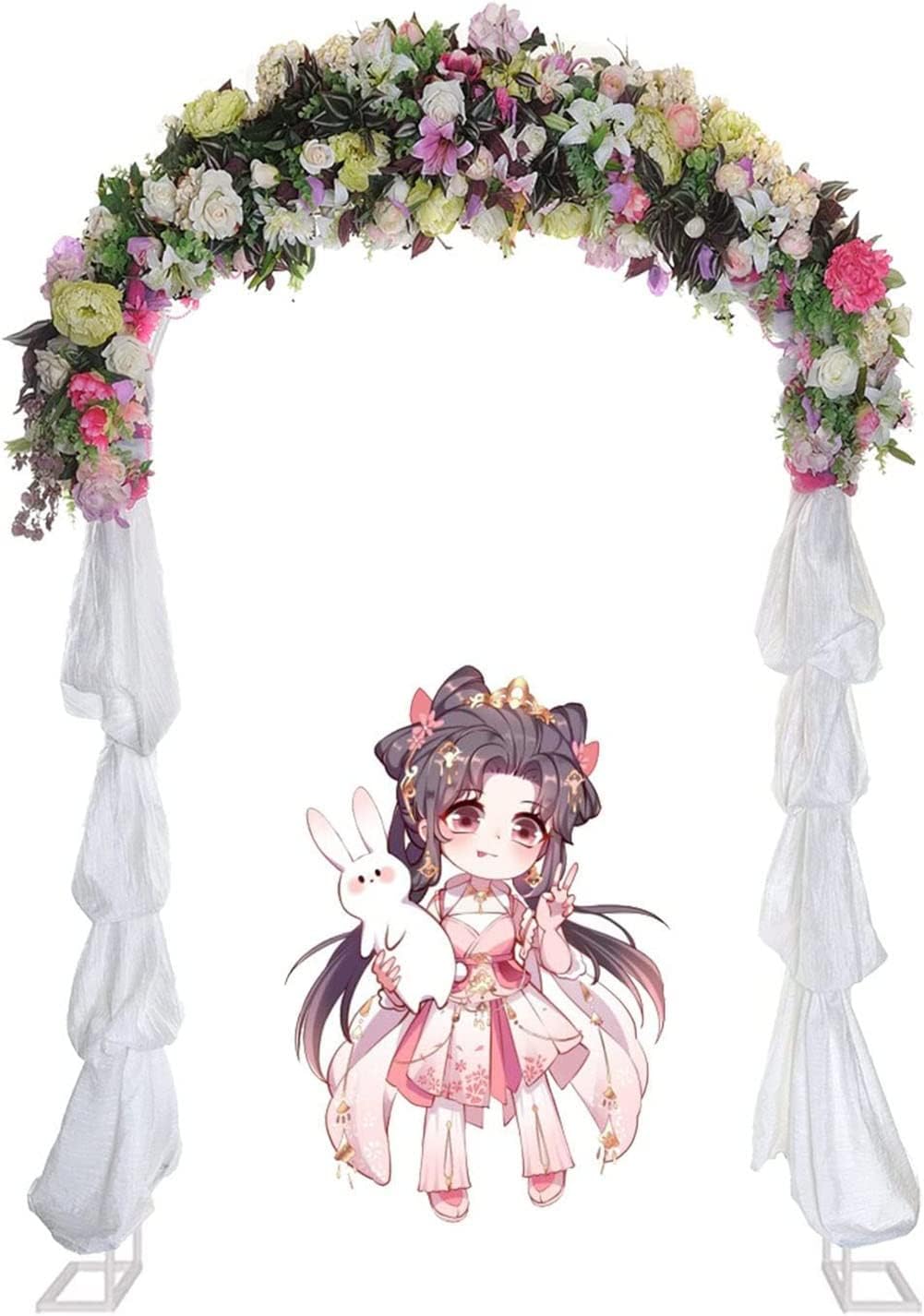 WHFTD Metal Garden Arbors Wedding Arch Wide 120Cm 140Cm 180Cm 240Cm 350Cm 300Cm Plants Stand Ues for Outdoor Garden Arbor Climbing Plants Wedding Arches Ceremony,Black,White,W3M*H2.2M