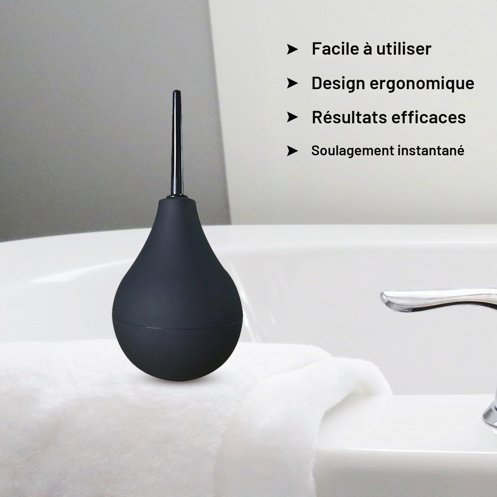 SKHAOVS Enema Bulb 160ml Poire de Lavement Intime Femme Homme Nettoyage Kit De Douche avec 2 Buses En Silicone Amovibles 1 Brosse De Nettoyage