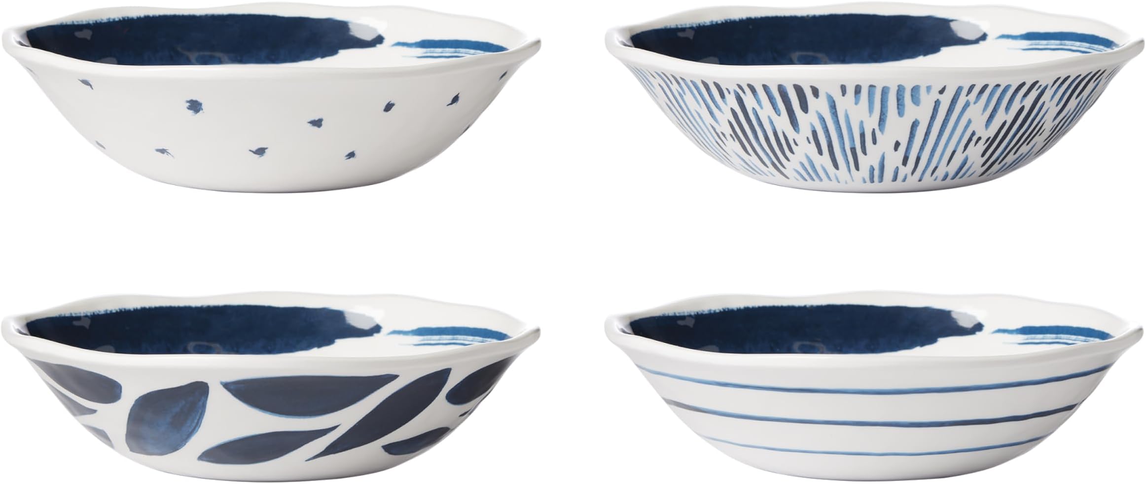 Lenox 895236 Blue Bay Melamine Assorted All-Purpose Bowls, Set of 4, Lightweight Melamine Material