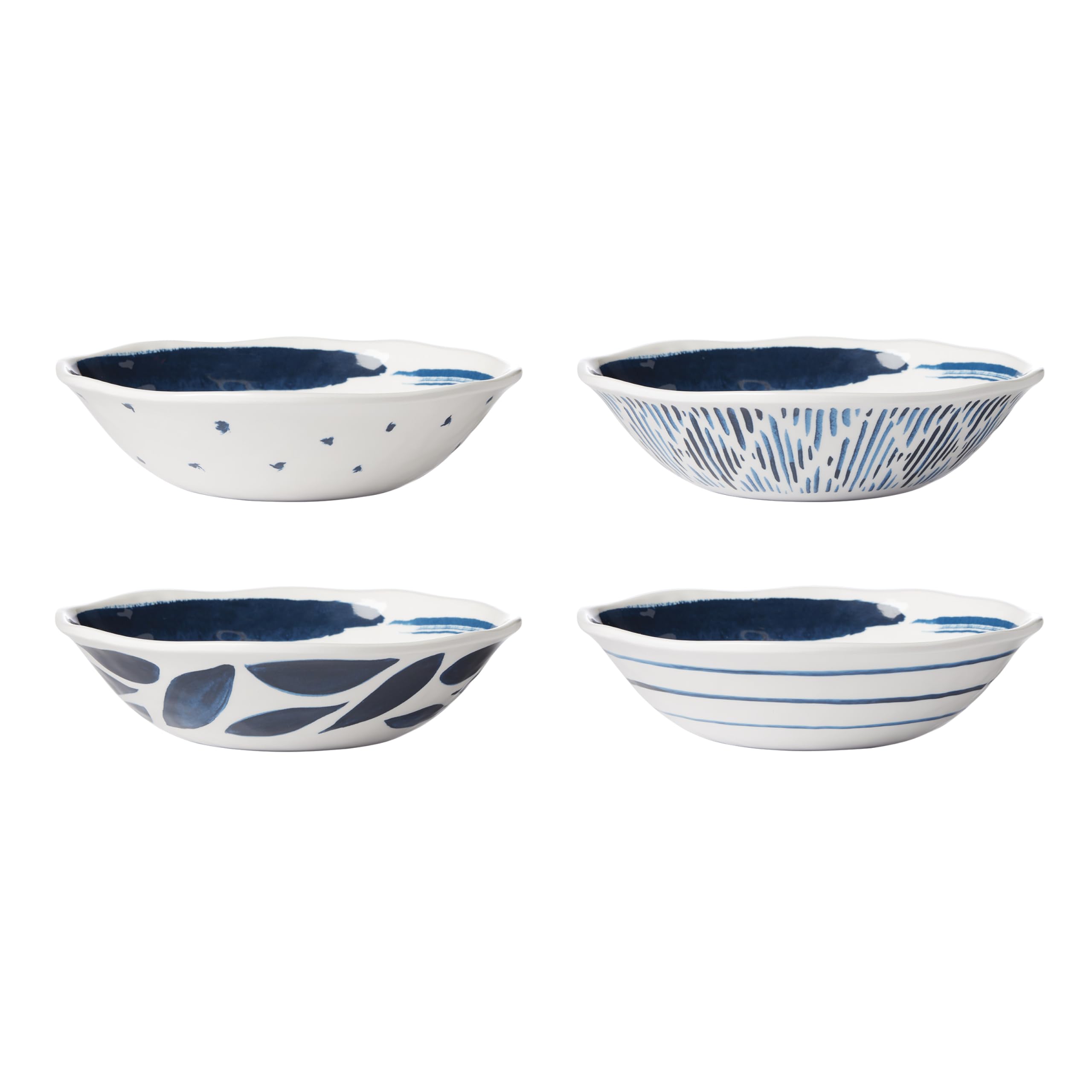 Lenox 895236 Blue Bay Melamine Assorted All-Purpose Bowls, Set of 4, Lightweight Melamine Material