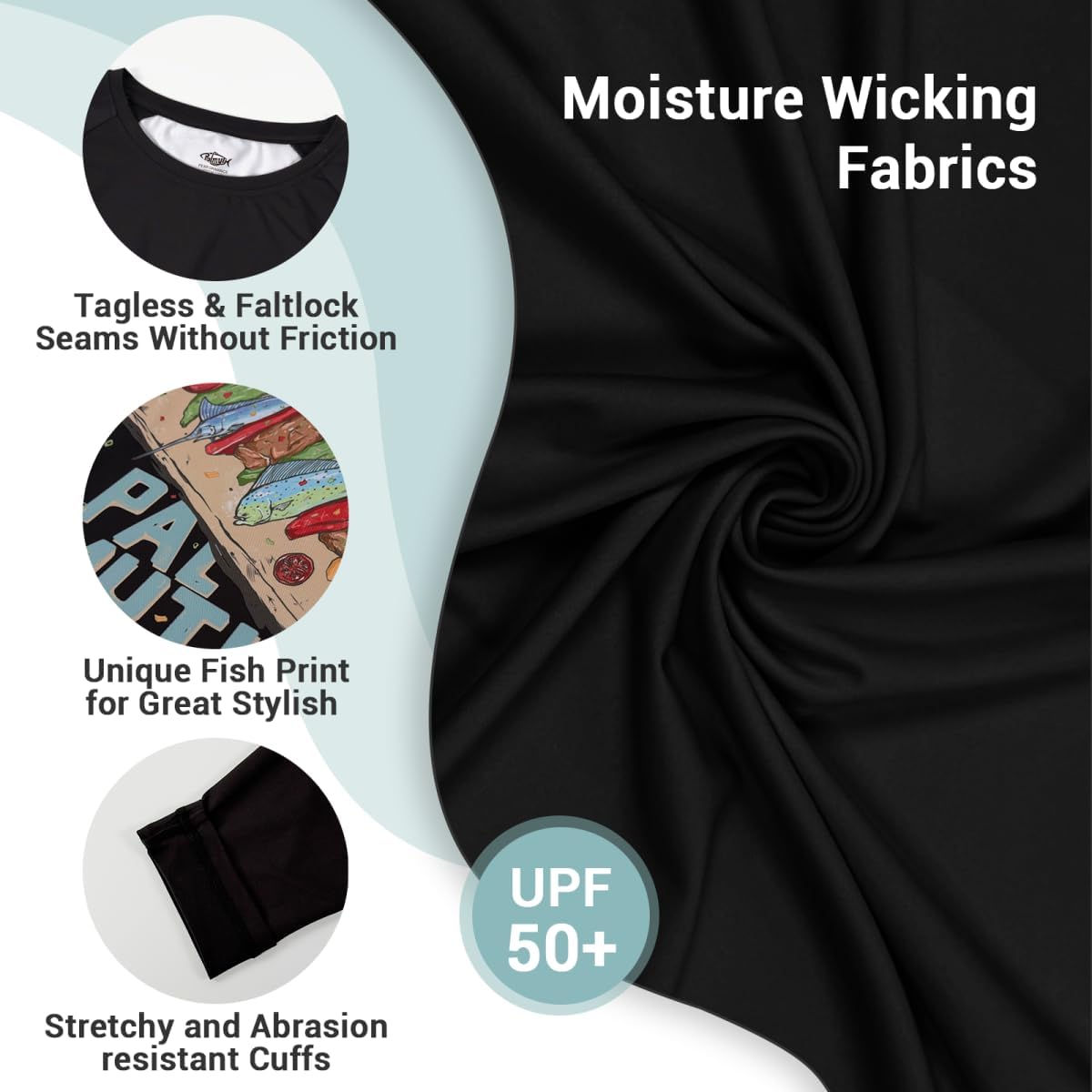 Palmyth Fishing Shirts for Men Long Sleeve Sun Protection Shirts UV UPF 50+ T-Shirt Quick Dry - Image 5