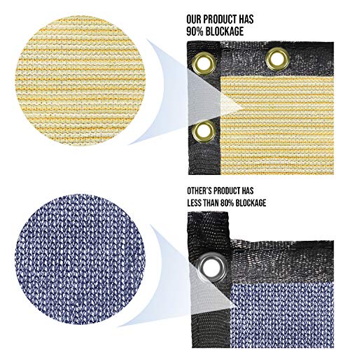 E&K Sunrise 4' X 50' S Beige Ience Privacy Screen, Commercial Outdoor Backyard Shade Windscreen Mesh Iabric Shade Net Cover For Wall Garden Yard Backyard #TOP4