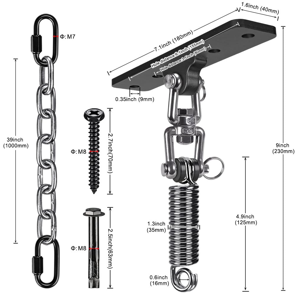 Dolibest Colgador de Hamaca Colgante Juego de Soporte de Hardware Giratorio