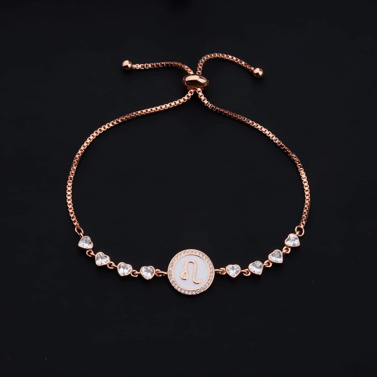 TGBJE Rose Gold Zodiac Sign Adjustable Bracelet Birthday Gift for Women Girls Zodiac Bracelet 12 Constellation Bracelet - Image 5