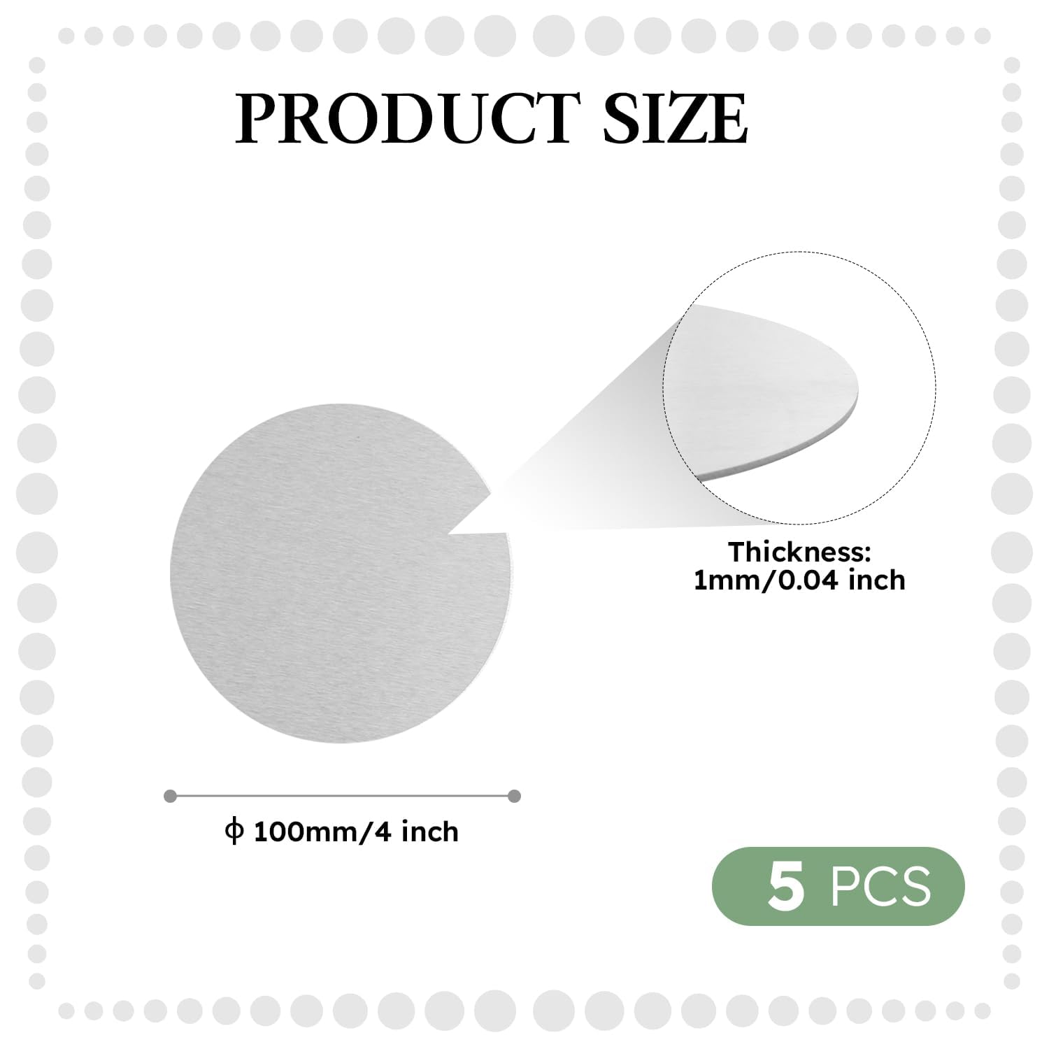 5Pcs Aluminum Disc, Diameter 4" (100mm) Thickness 0.04"(1mm) Round Aluminum Plate, 6061 Aluminum Circle Plates for Crafting, lndustry - Image 2