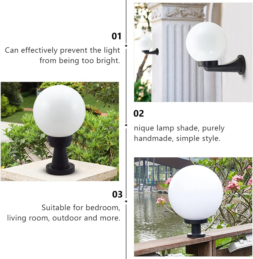 LALAFINA Ceiling Fan Globe Replacement Globe Lamp Shade Acrylic Lamp Shade Acrylic Replacement Lamp Post for Home Indoor Outdoor Lamp Decoration, 25CM Fixture s & Shades