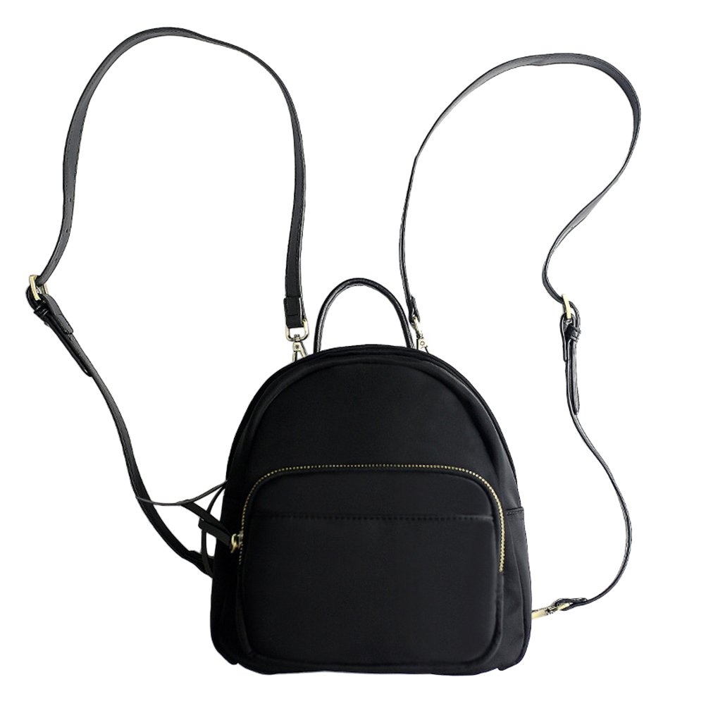 SHINEOFI Mochila Femenina Mini de Tela Oxford Negra, Estilo Coreano