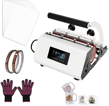 Tumbler Heat Press Machine Sublimation, Auto Timer Mug Press with Digital Temperature and Time Setting, Upgrade Panel, 4 Preset Modes, for 11-30 oz Mug Tumbler Straight Cup, Includes Sublimation Paper