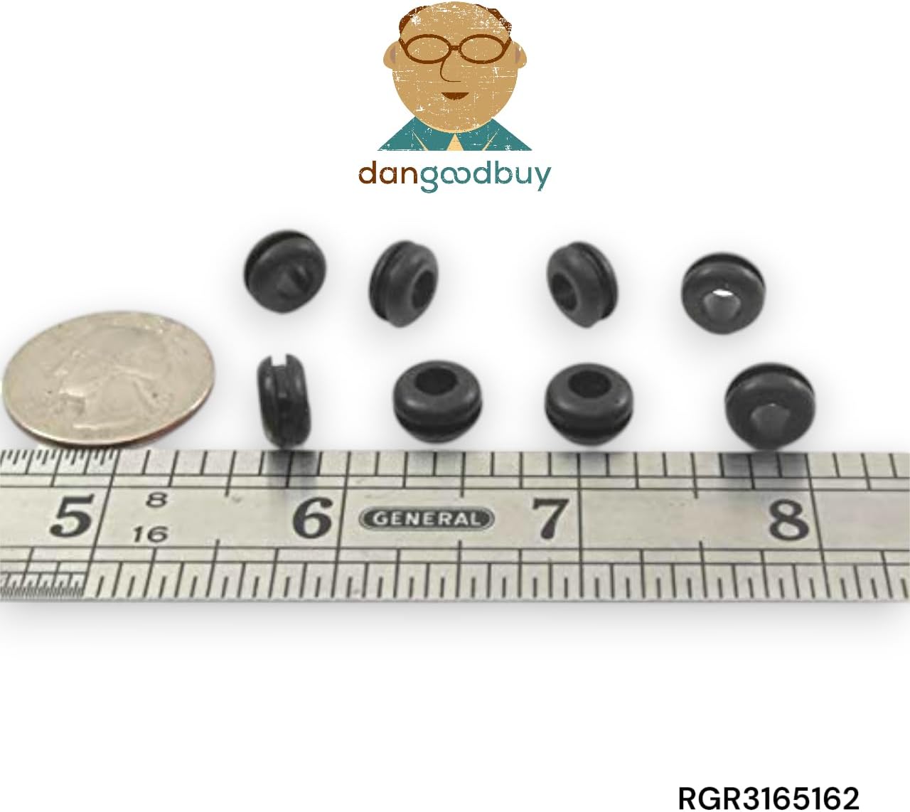 Small Rubber Grommet Fits 5/16" Hole in 1/16" Thick Panel - 3/16" Inner Hole - Durable High Quality Grommet - Protects Wires and Tubing - Reduces Vibration (50)
