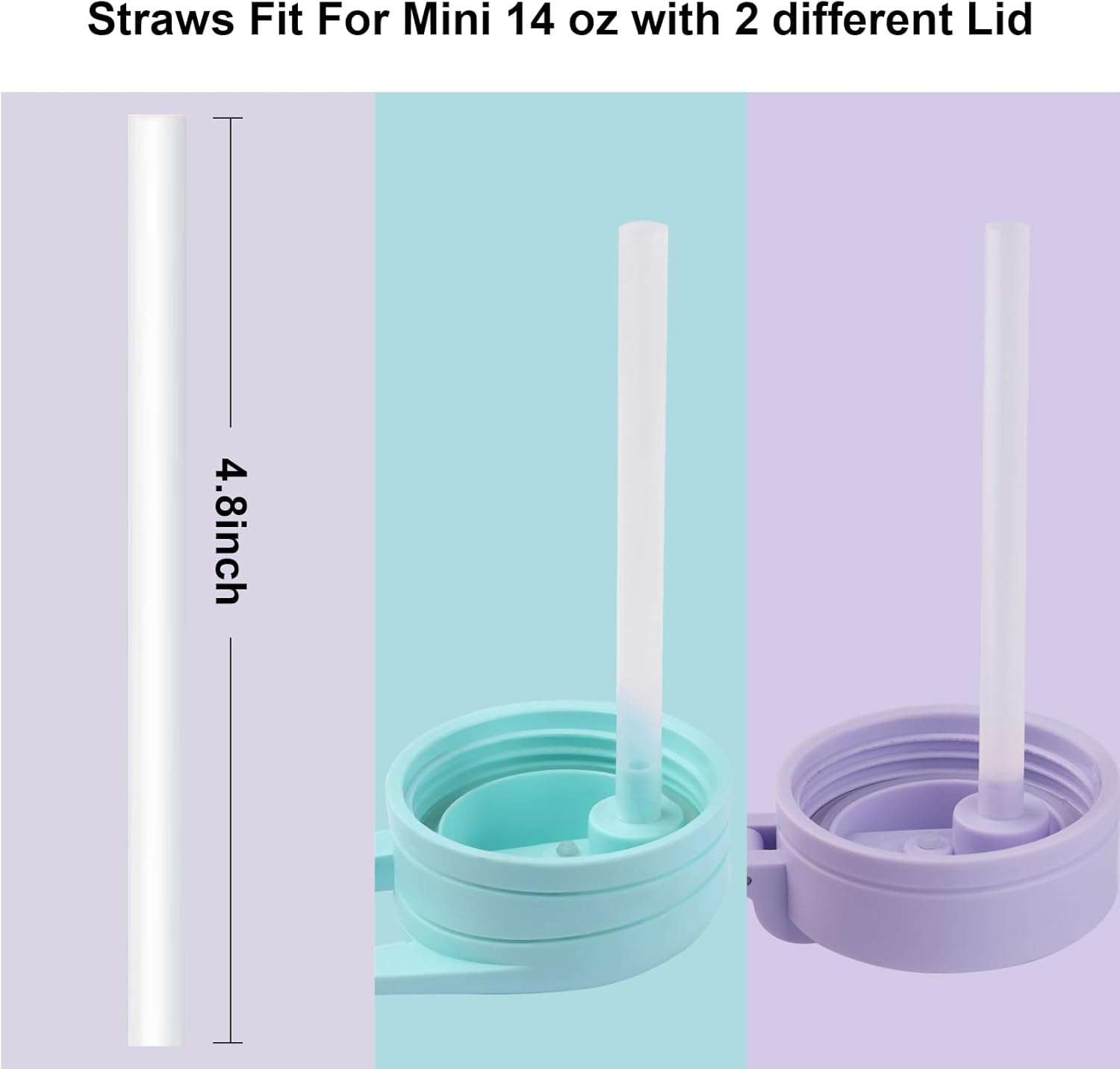 Replacement Straws Compatible with Hydrapeak Mini 14oz Kids Water Bottle Replacement Parts- 6 Pack Straws and 1 Pack Cleaning Brush - Image 2