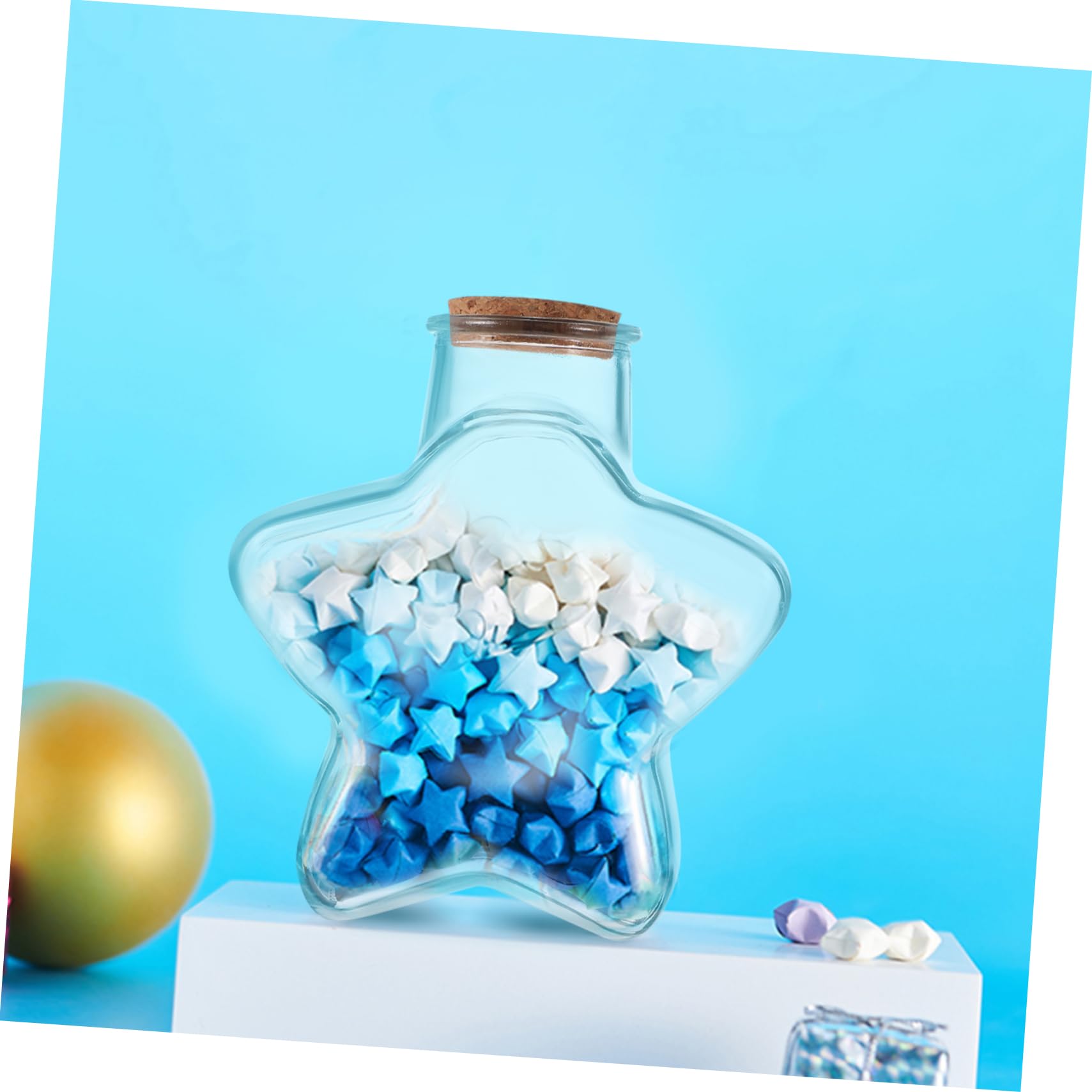 Bouteille à Vœux en Papier Étoile, 1 Set, Décoration
