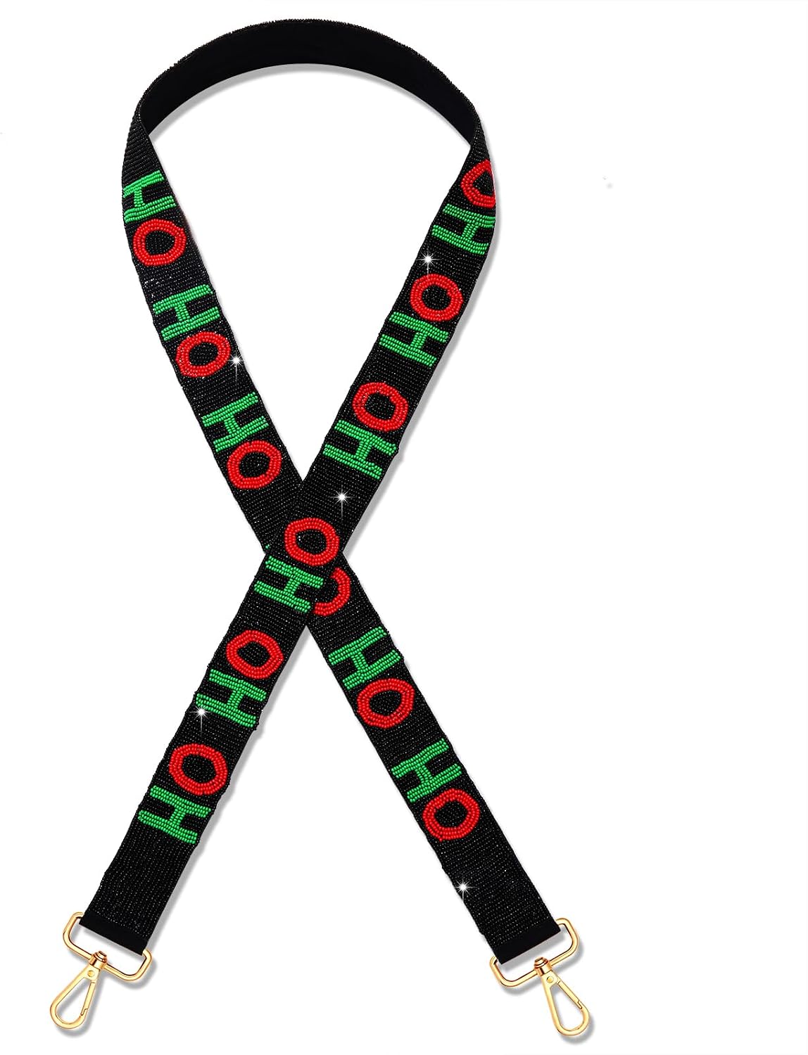 Christmas Purse Straps Replacement Crossbody Bag Strap Beaded HOHOHO Strap Wide Shoulder Strap Christmas for Women