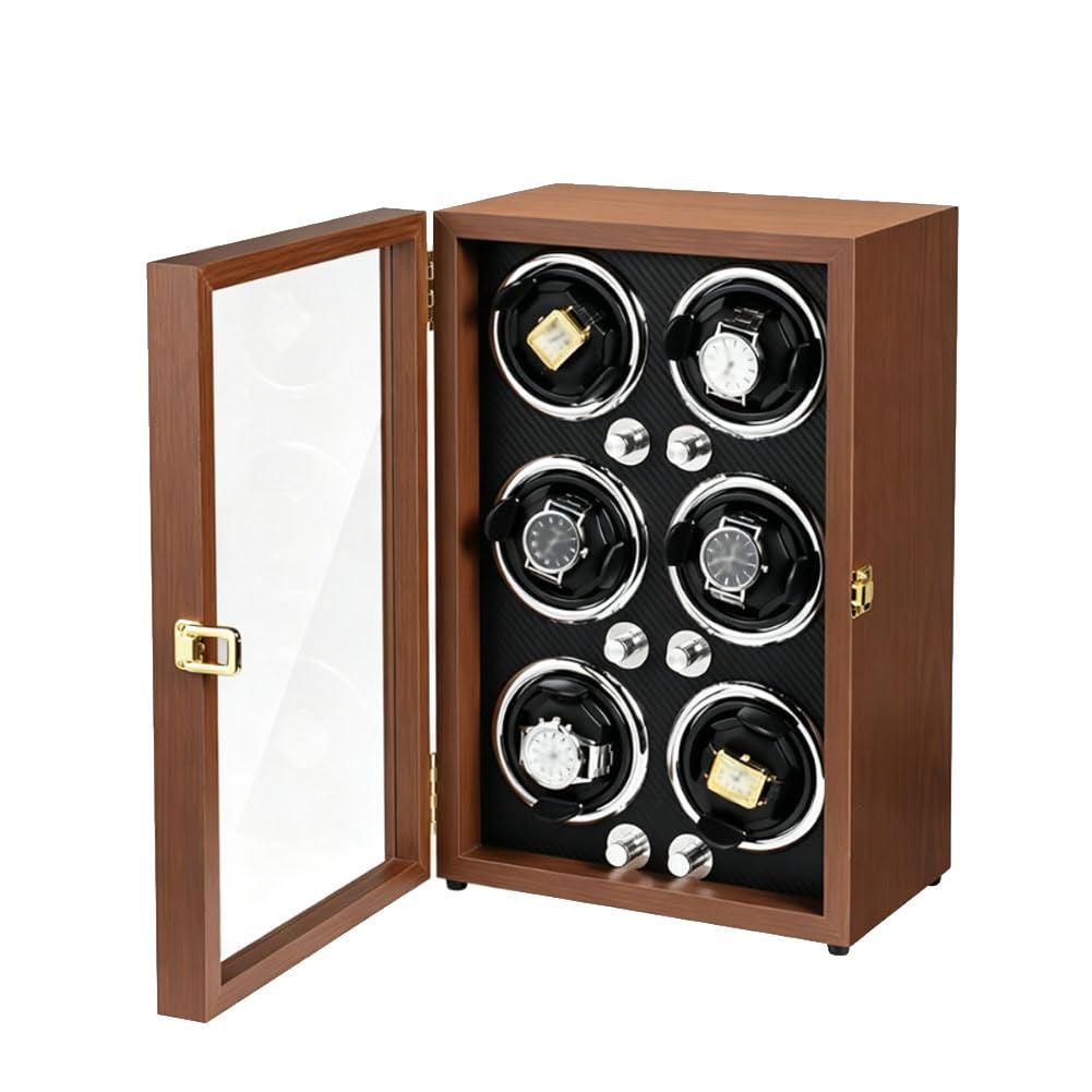 HGTRH Watch Winder, Watch Winders for Automatic Watches Watch Spinner 4 Watch Winder Watch Winder 4 Dual Watch Winder Black 6 Winding Station