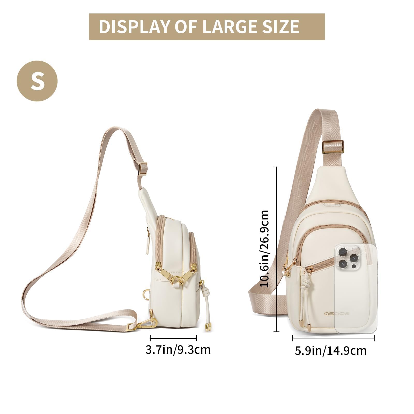 OSOCE Sac Bandoulière Femme, Sac Poitrine Antivol RFID