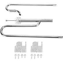 Lily Pipe Inflow Outflow Pipe Kit, 304 Stainless Steel Surface Skimmer Inflow and Outflow Pipe Set with 2 Acrylic Holder, Oil Film Skimmer Filter Pipe Fish Tank Supplies for Aquarium Fish16mm/0.63in