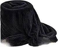 Edredom antialérgico para casal, 2,00 x 1,80 m, macio como uma nuvem(Preto)