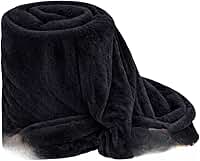 Edredom antialérgico para casal, 2,00 x 1,80 m, macio como uma nuvem(Preto)