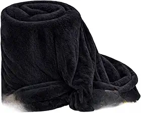 Edredom antialérgico para casal, 2,00 x 1,80 m, macio como uma nuvem(Preto)