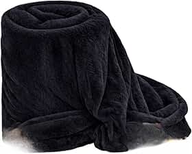 Edredom antialérgico para casal, 2,00 x 1,80 m, macio como uma nuvem(Preto)