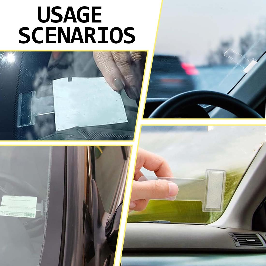Juego de 8 clips transparentes para parabrisas para tickets de estacionamiento - Soporte universal para tarjetas, permisos y recibos de estacionamiento