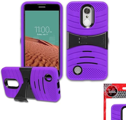 T MAN Funda protectora híbrida de doble capa para LG K20 Plus, LG LV5, K10 (2017) (púrpura)