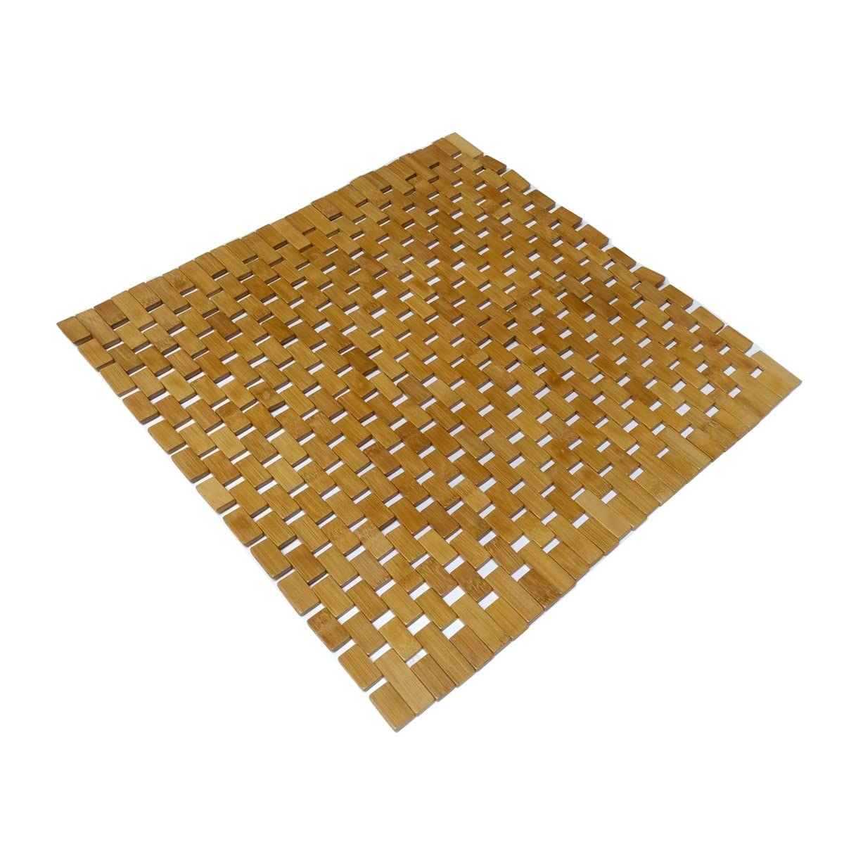 HJJKKH Bath Mat 23.6X23.6 inches, Square Natural Bathroom Rug, Non Slip Foldable Floor Shower Mat for Bathroom, Bathtub, Shower, Sauna, Hot Tub, Rayon Derived from Bamboo