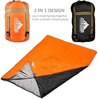 Vista 2 de AGEMORE Saco de dormir ultraligero para clima cálido, ligero, impermeable, compacto, para primavera, verano y otoño, 75 pulgadas de largo x 30