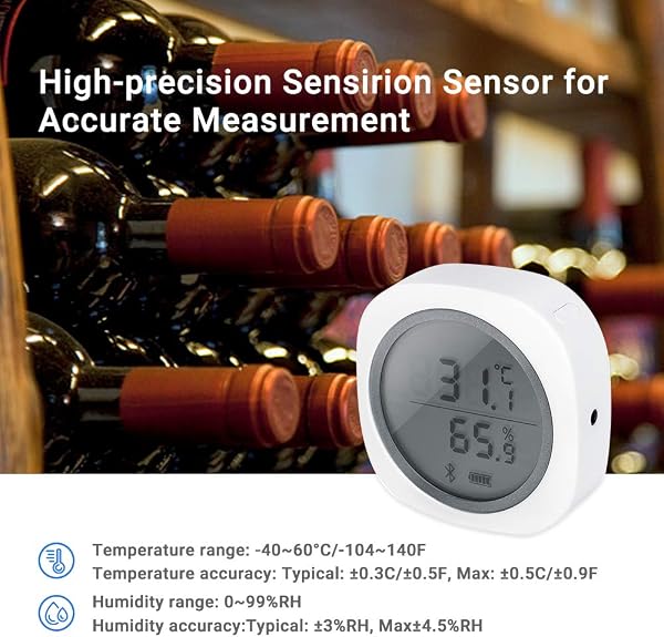 Inkbird IBS-TH1 Plus Bluetooth Temperature and Humidity Sensor- Humidity Temperature Recorder - 3