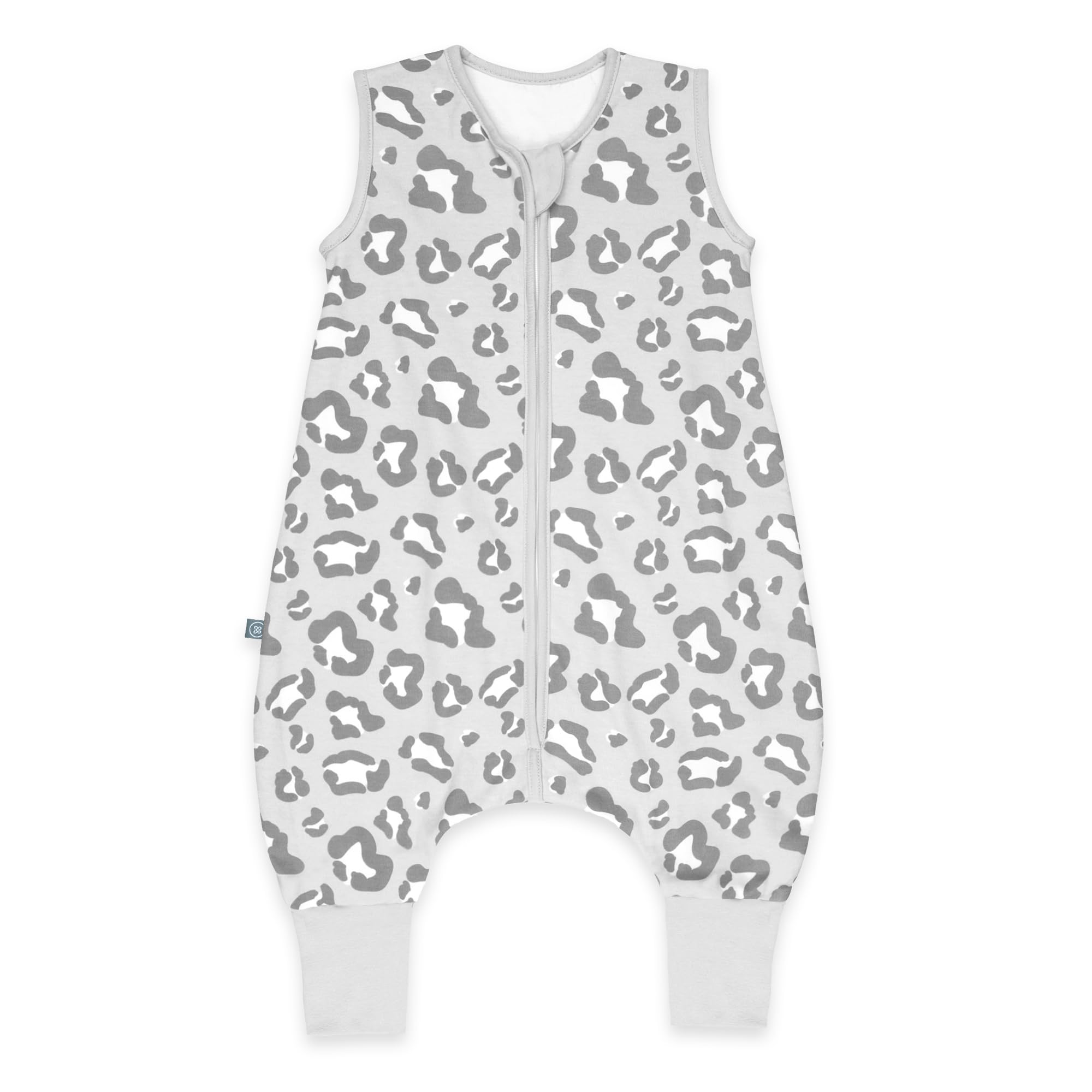 emma & noah Baby Schlafsack mit Füßen - Ganzjahresschlafsack mit Beinen, 100% Bio-Baumwolle, OEKO-TEX Zertifiziert (Leo Grau, 70 cm)