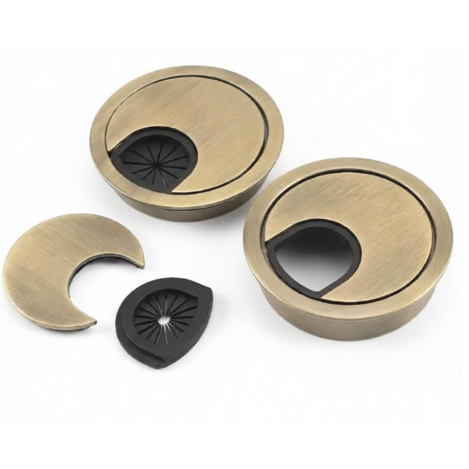 2 Pack Desk Cable Grommet, 60 mm Computer Desk Plug Hole Cover for Worktops | Co