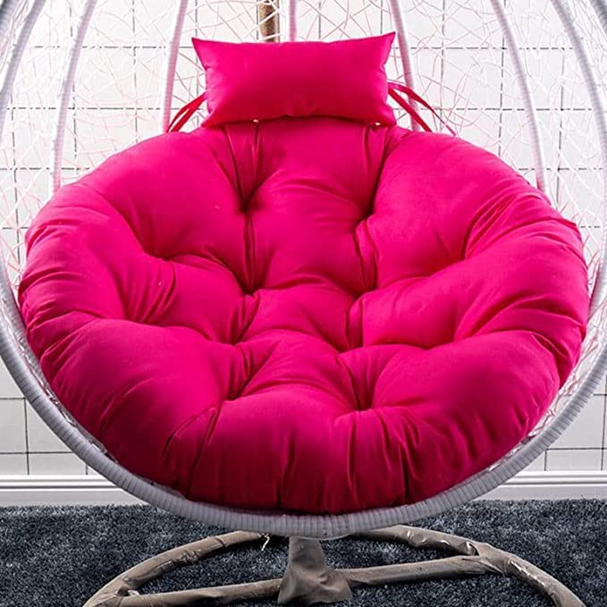 Image of KYNE Microfibre Cushion for Hanging Basket Round Shape Swing Chair Cushions for Outdoor Egg Swing Chair Garden Swing, Seat Padded Pillow Cushion (Pink)