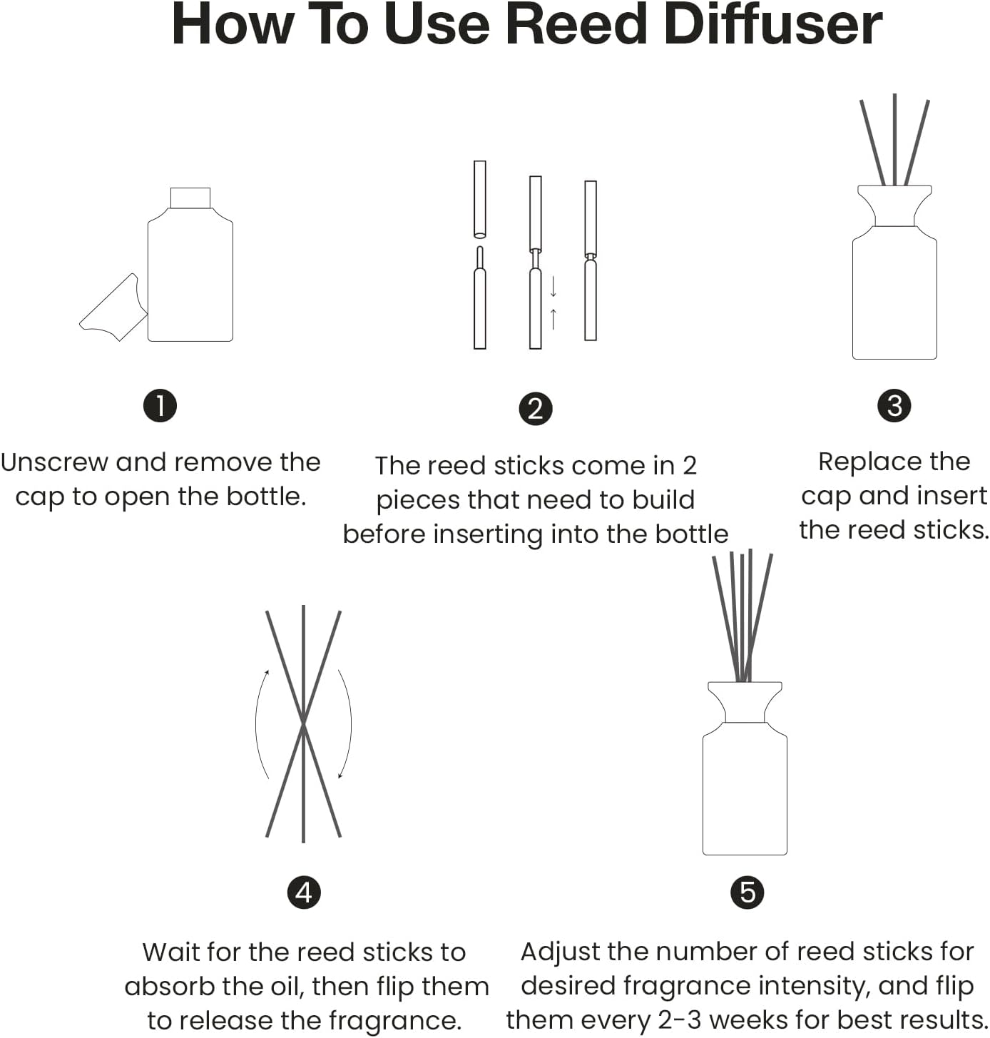 M&SENSE Reed Diffuser Set, 10.14 fl oz Large Reed Diffuser, Strawberry Gardenia Scented with Natural Essential Oils, Long Lasting with 7 Sticks, Non-Toxic Home Fragrance Reed Diffuser for Bedroom - Image 6