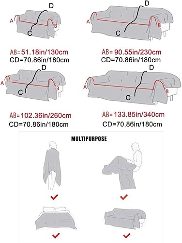 Miniatura 6 de QWINEE Funda de sofá con patrón estampado de felpilla, lavable, protector de muebles para niños, perros y mascotas, multicolor, 71 x 102 pulgadas