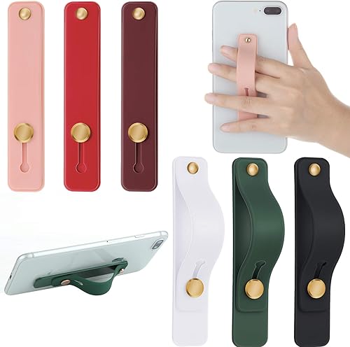 Weewooday - Correa de agarre telescópico de dedo para teléfono celular, soporte universal para la mayoría de teléfonos inteligentes, 6 unidades,