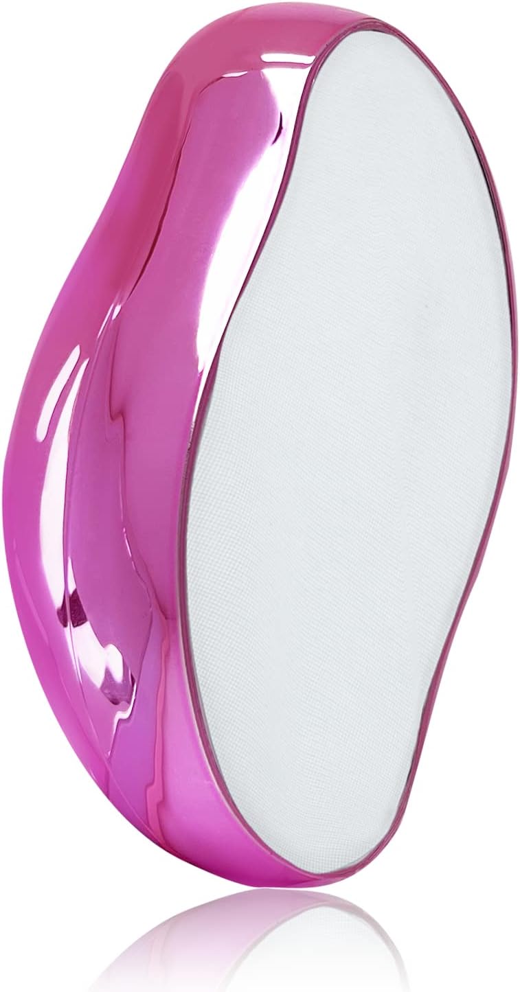 Crystal Hair Eraser, Crystal Hair Remover Painless Exfoliation, Quick and Easy Painless Hair Removal Tool for Arms Legs and Back, Portable Mild Hair Remover, Reusable & Washable - Dark Pink