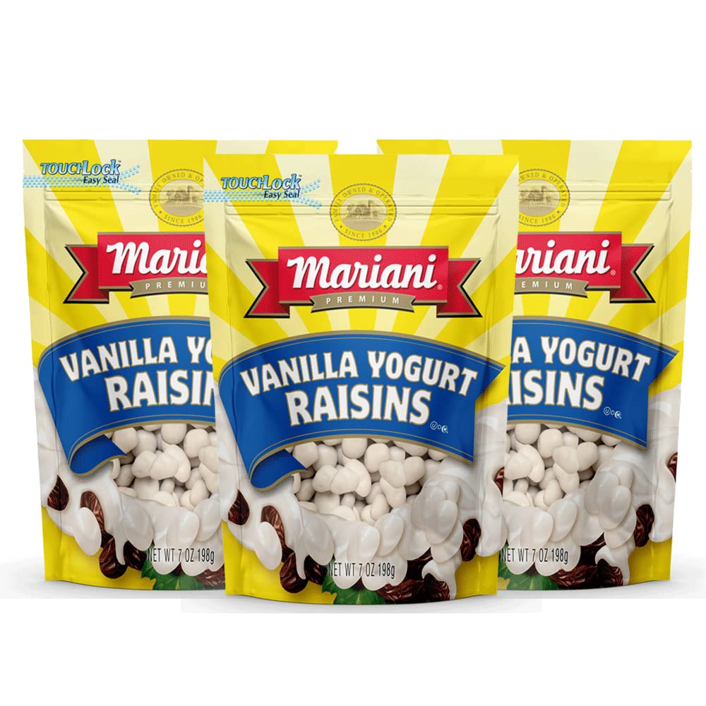 Mariani | Vanilla Yogurt Raisins | Healthy Snacks for Kids & Adults | Gluten Free Snacks | 4 Ounces (Pack of 3)