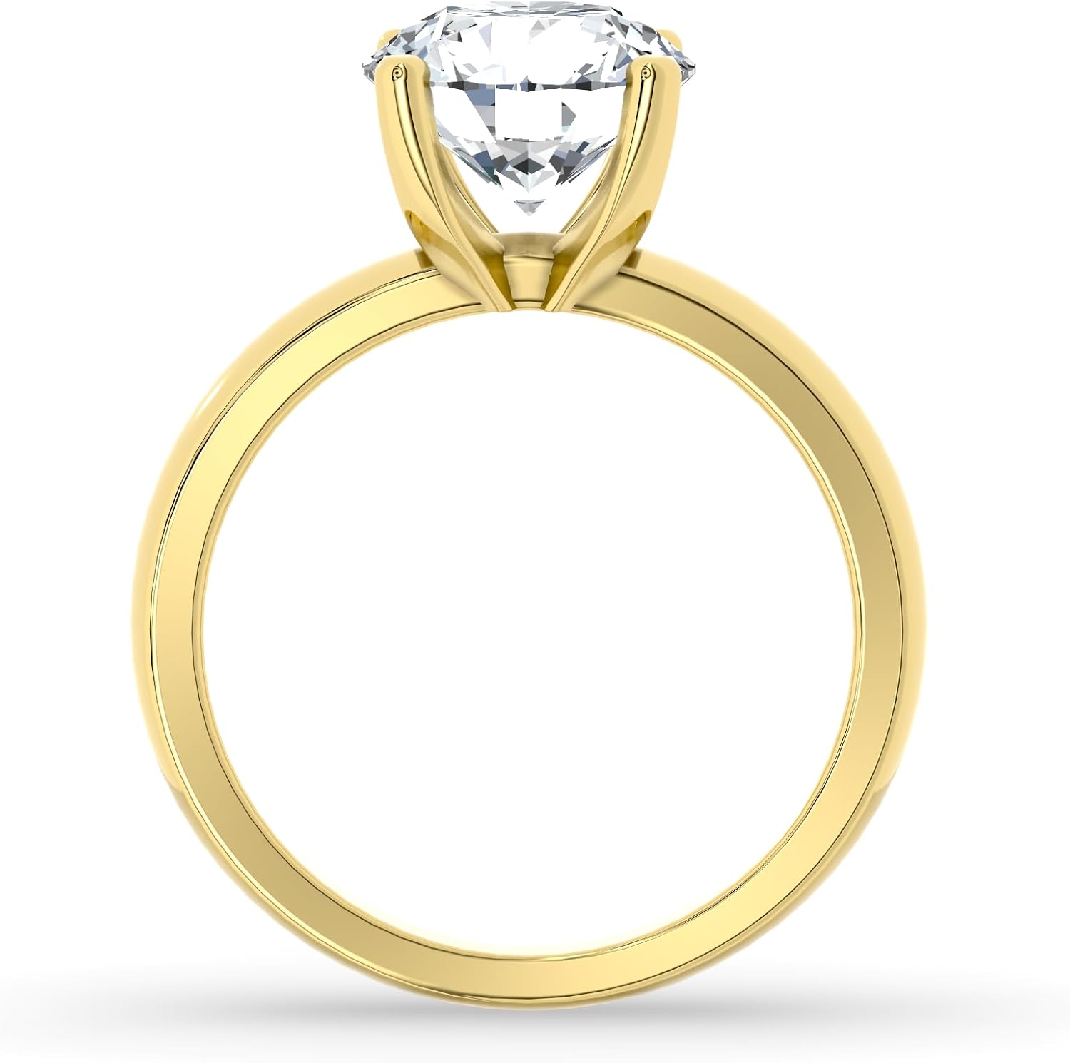 1 Carat - 5 Carat Lab Grown Diamond Solitaire Engagement Ring for Women | 14K Yellow Gold Wedding Anniversary Band Ring | E-F Color and VS1 Clarity - Image 4