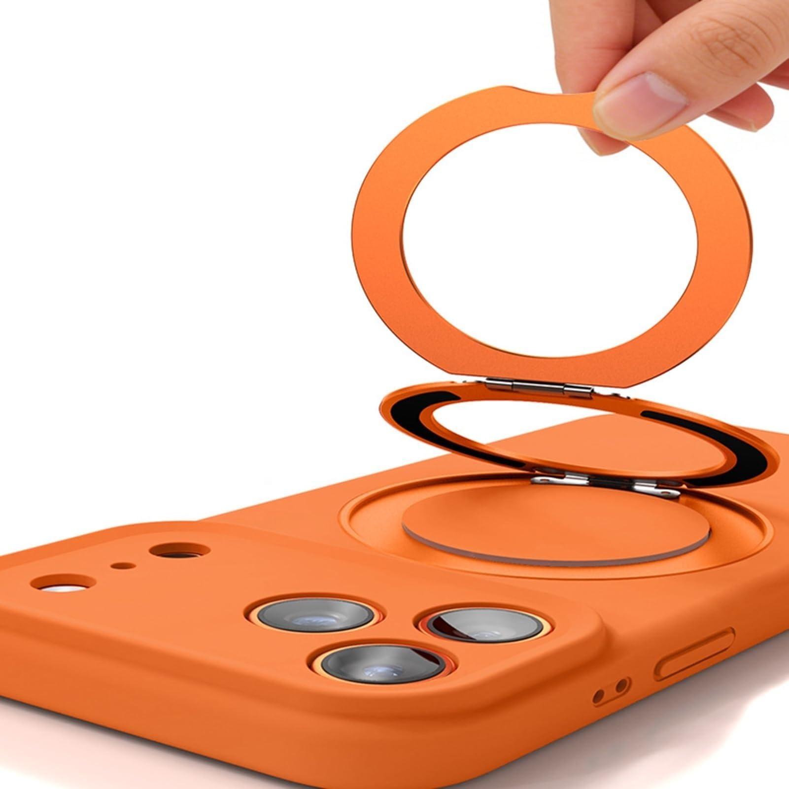 Generico Custodia Per IPhone 17 Pro Max/17 Pro/17, Ultra Sottile Silicone Liquido Case With Antiscivolo Staffa Ricarica Wireless Guscio