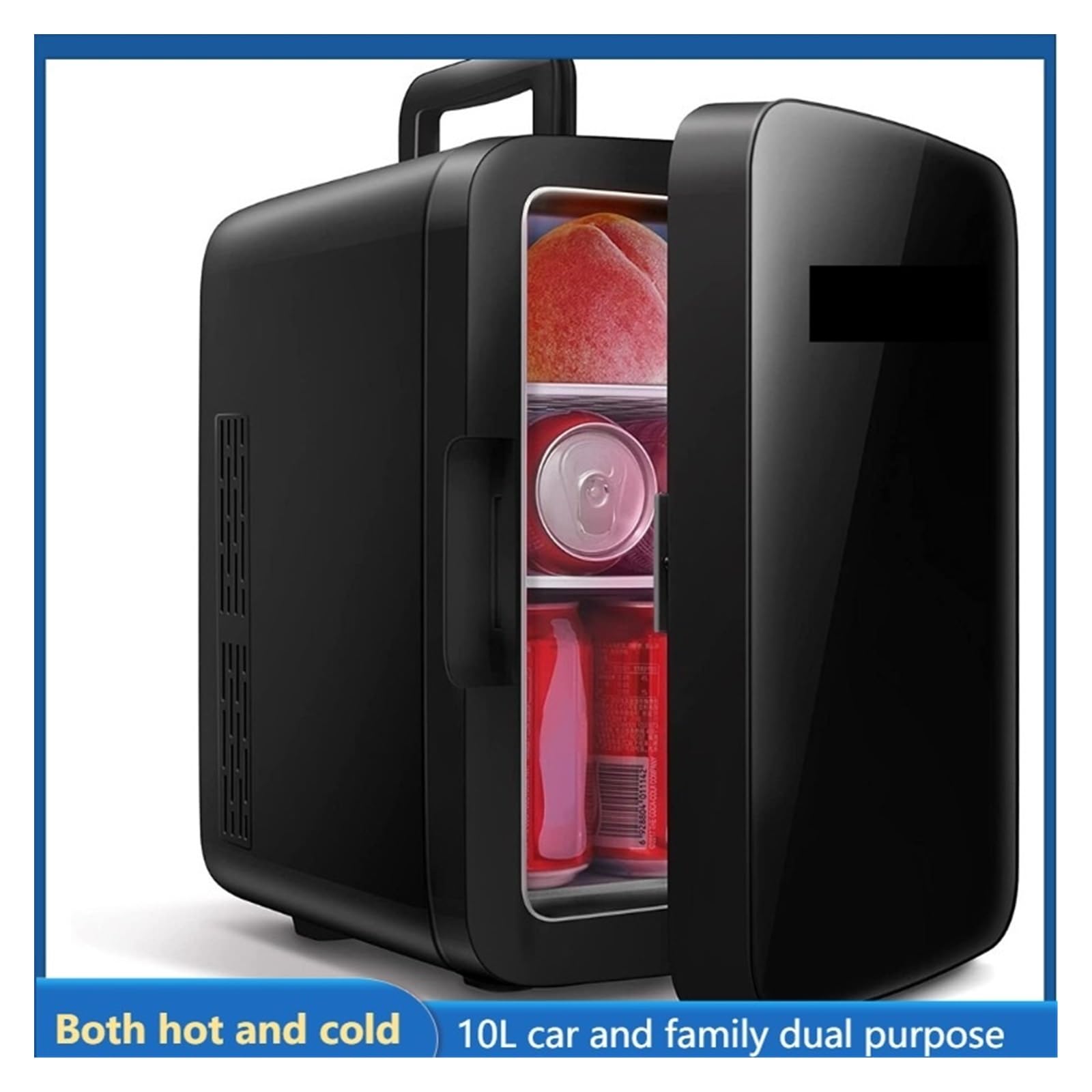 Mini refrigerador portátil de 10 litros/12 latas, refrigerador Personal for Alimentos, con enchufes for el hogar y Cargador de Coche de 12 V.(10L Blue or White)