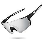 STORYCOAST Polarized Sports Sunglasses for Men Women,Bike Glasses Cycling Mountain Bike Sunglasses UV403 Protection Black-Silver