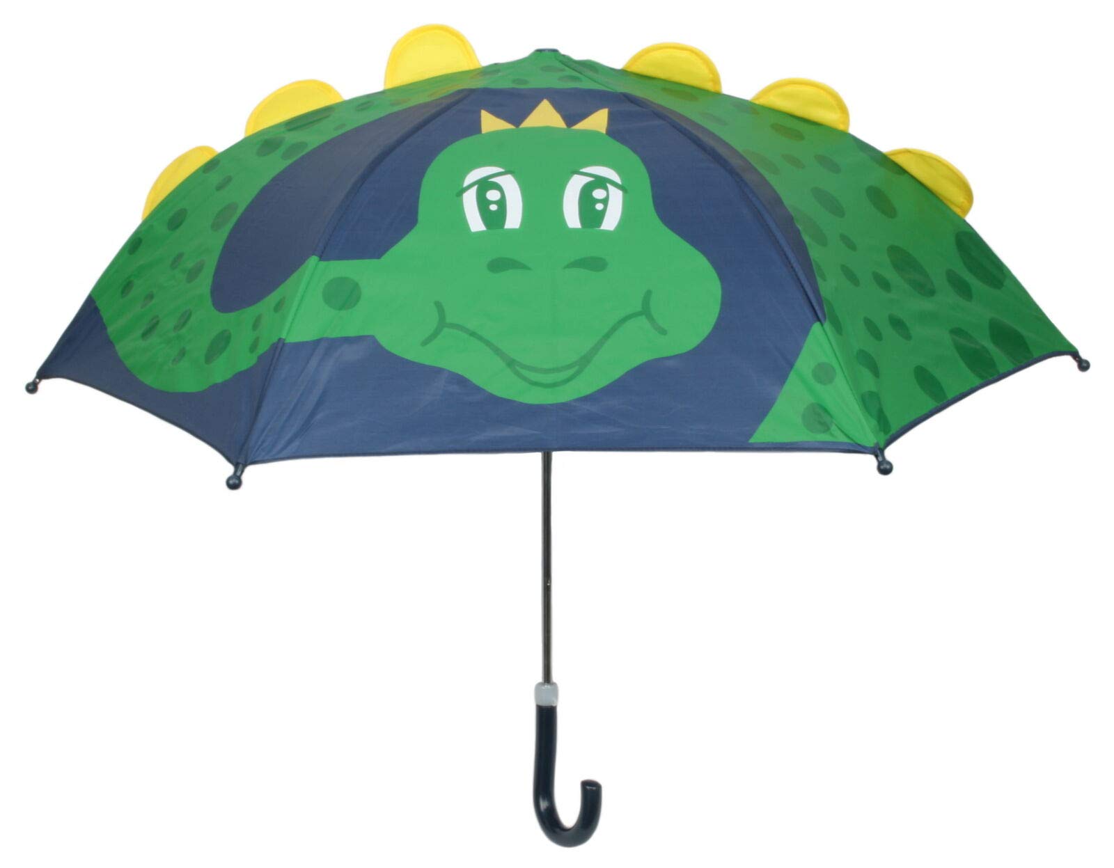 Gimbles® New Drizzles Kids Childrens Rain Cover 3D Dome Animal Umbrella with Crook Handle (Dino Navy/Green 352)