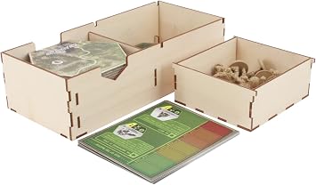 The Broken Token Game Organizer Compatible with Fallout - Wooden Game Organizing Box with Multiple Trays