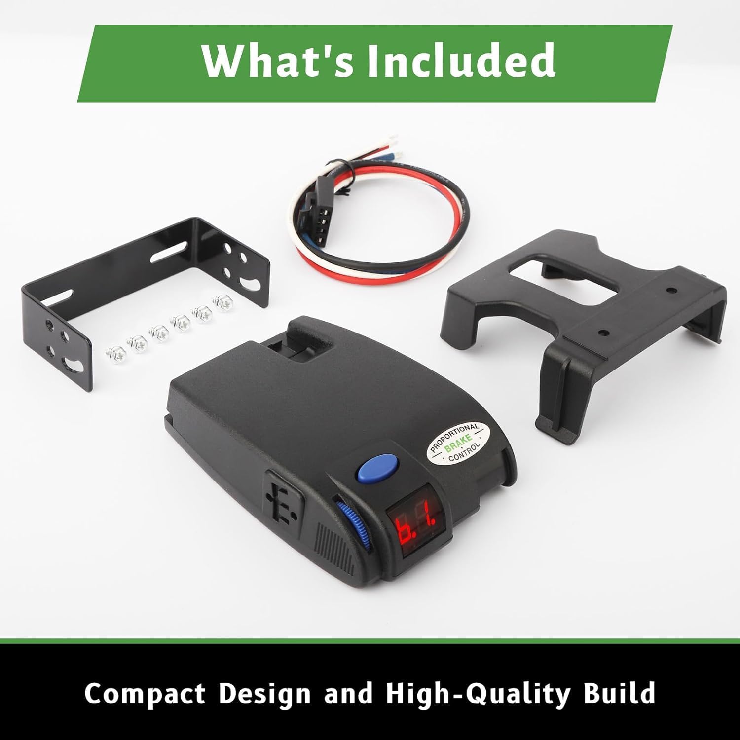 Electronic Brake Control - Proportional Trailer Brake Controller with Easy-to-Read LED Display, Self-Diagnostic, Plug & Play Installation - Compatible with Tekonsha 90160 Primus IQ