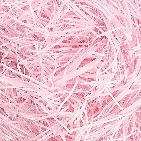 200 Grams Shredded Paper for Hamper Raffia Hamper Shred Gift Filling Shredded Kraft Paper Gift Hamper Fill Packaging Party Supplies (Pink) Cover