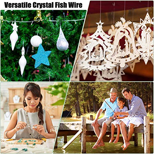 Hanging Wire Clear, Acejoz Thick Fishing Line Nylon String Picture Frame Wire With 100Pcs Crimps Sleeves 70Lb Invisible Line For Balloon Garland Picture Hanging Decoration And Crafts (656 Feet) #TOP6