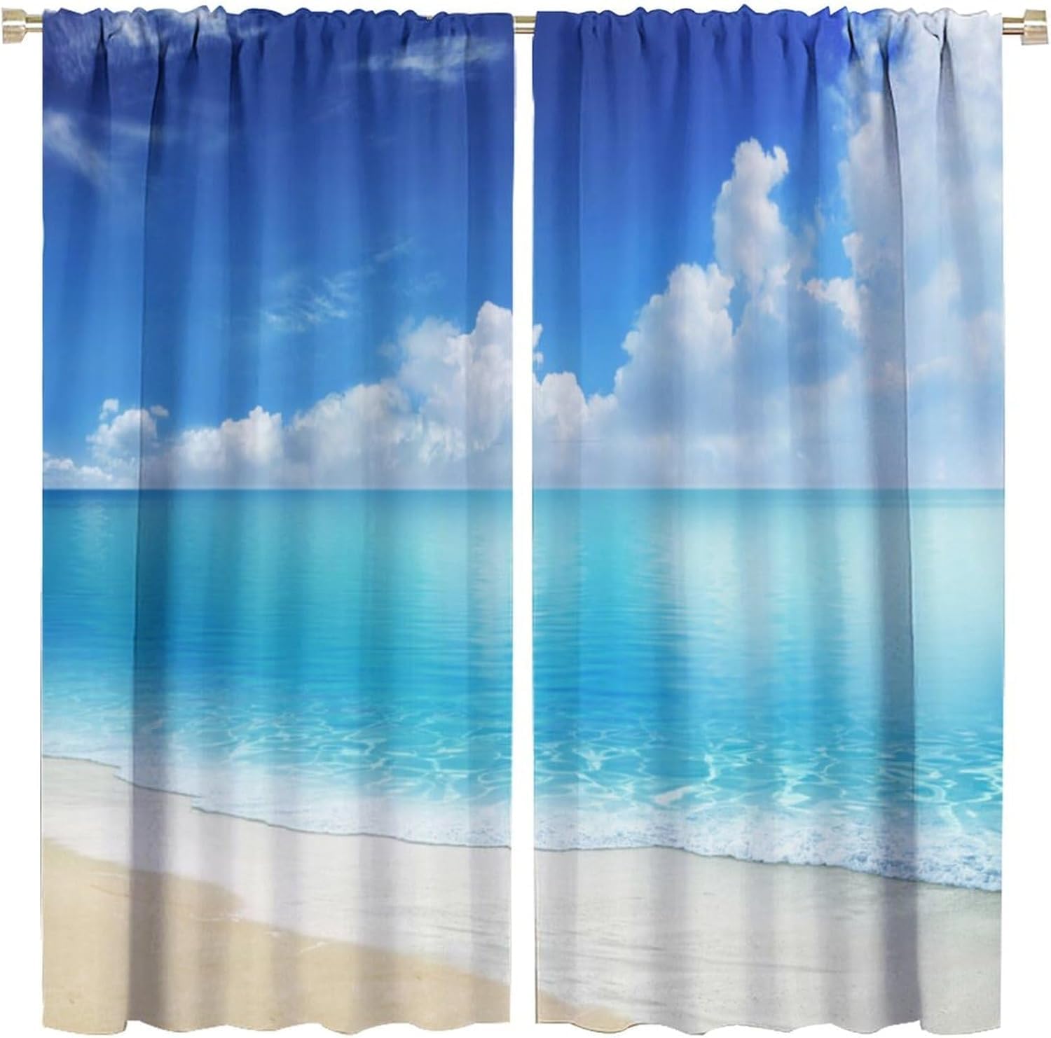 Rideaux salon vue sur la plage occultants isolants chambre des enfants