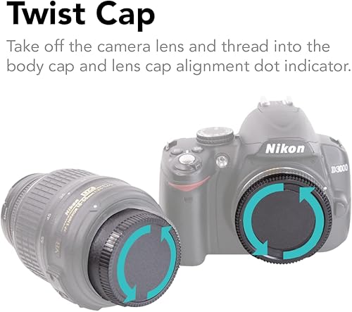 Miniatura 2 de Tapa del cuerpo de la cámara y cubierta de lente trasera compatible con Nikon D7500 D750 D3400 D3300 D3200 D5500 D5300 D5200 D5100 D5000 D7200 D7100