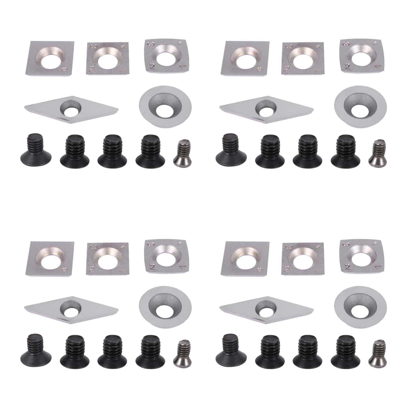 Jnchdghwa 20Pcs Turning Carbide Cutter Inserts Combination Set for Wood Turning Working Lathe Tool with