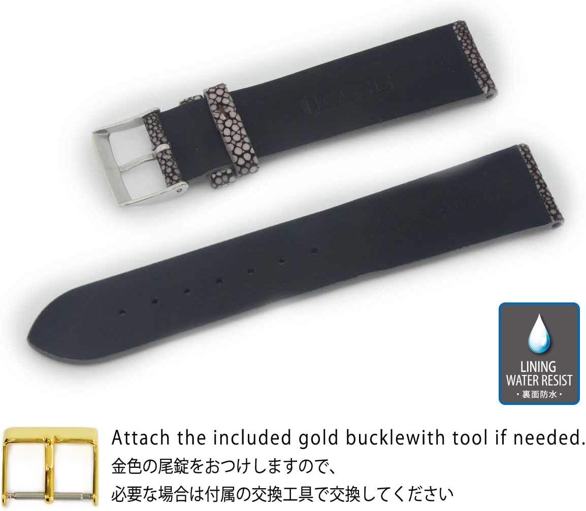 Amazon.co.jp: CASSIS[カシス] エイ革 時計ベルト 裏面防水 GALUCHAT